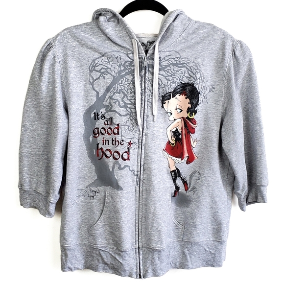 Betty Boop Shirts Tops Betty Boop Gray Fleece Hoodie Youth 2xl Xxl Poshmark